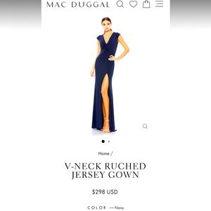 Navy blue, cap sleeve, full-length dress